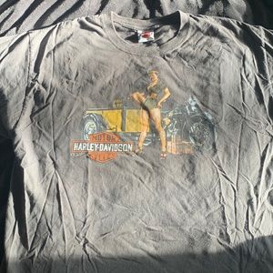 harley davidson pin up girl tshirt